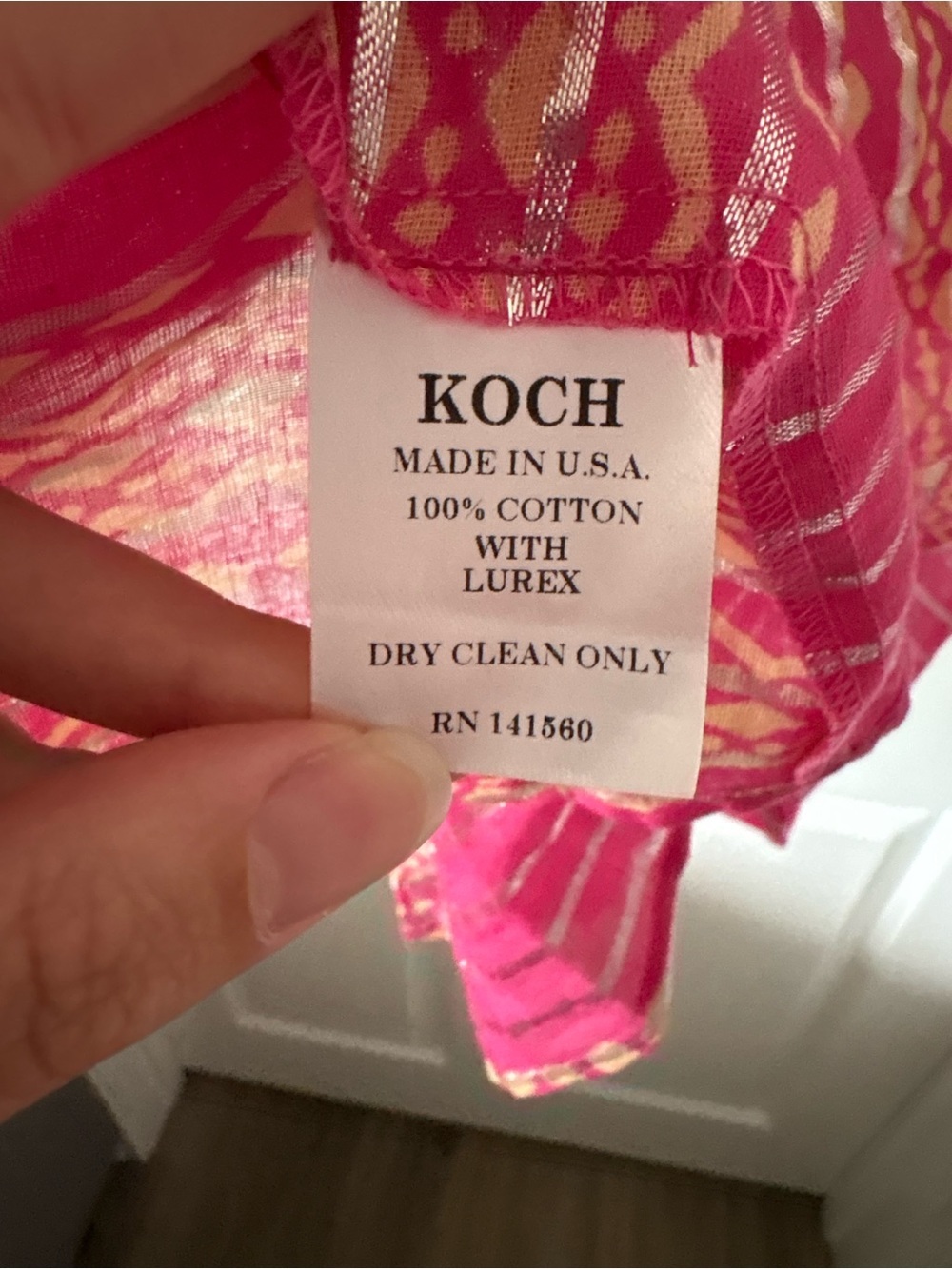 KOCH Palm Top Pink Gold Metallic Stripe Ruffle Flutter Sleeve Blouse Size XS - Picture 5 of 5